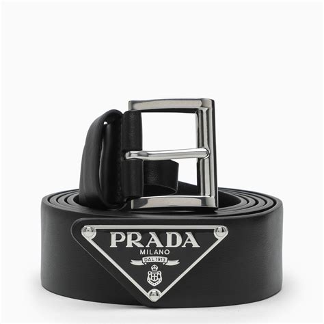 prada cinture prezzi|Cintura in pelle con logo in Nero .